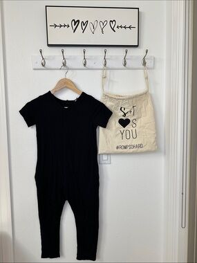 Smash + Tess 8-9Y Midnight Black Short Sleeve Kids One-Piece Romper